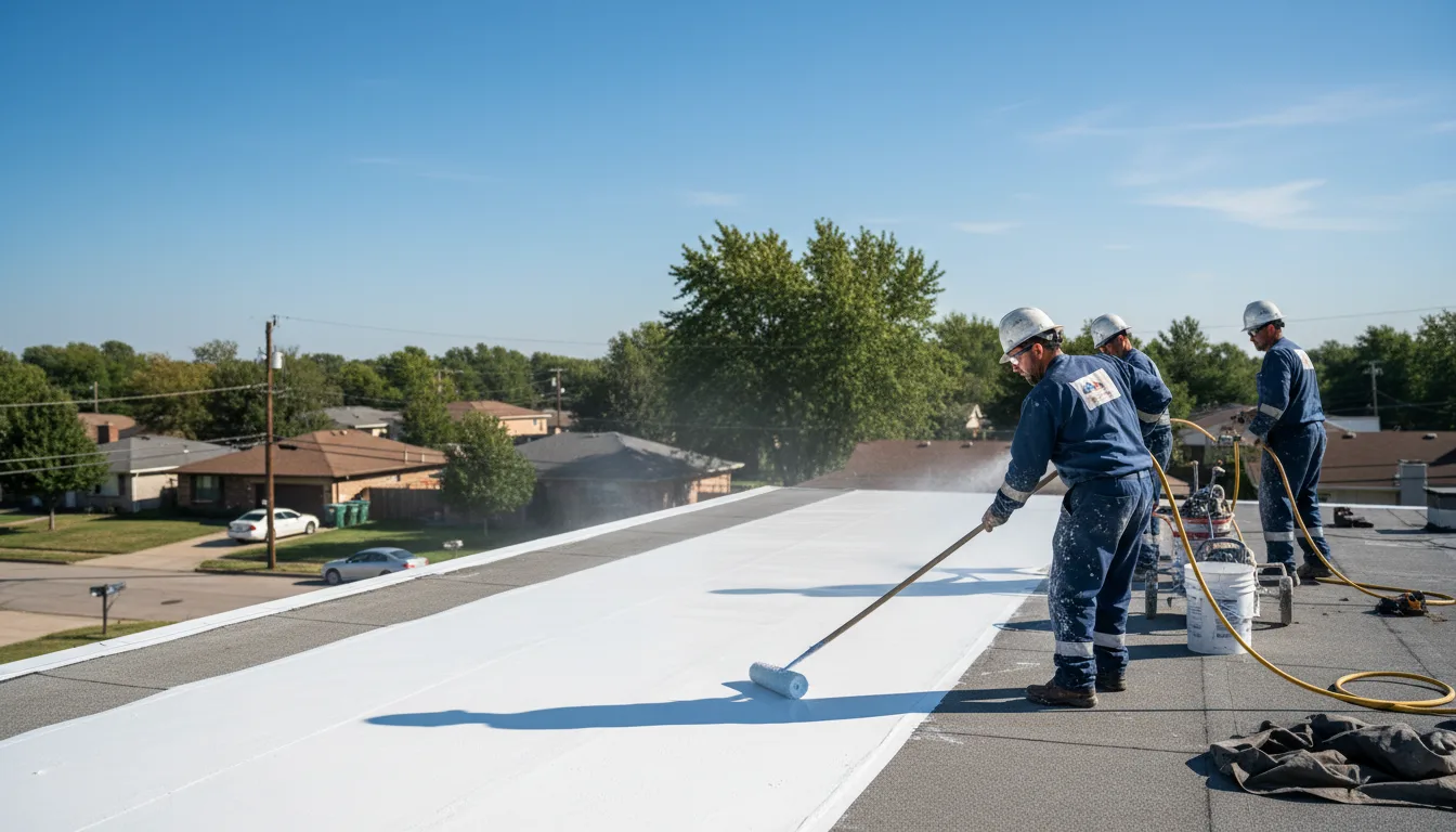 Commercial roof coating in Strawn, IL near me